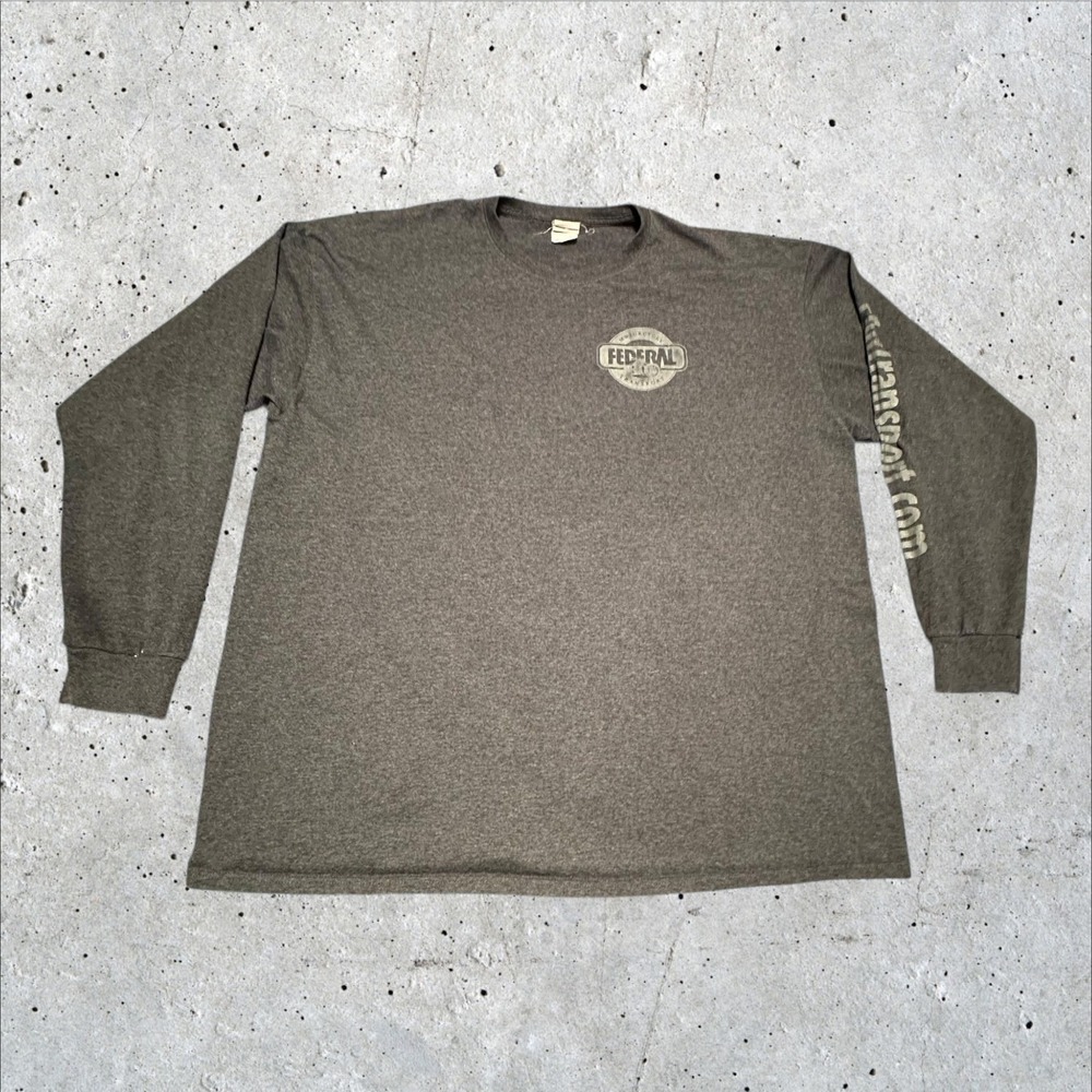 Jerzees Federal Motorcycle Transport Long Sleeve Tee Gray 2XL FunTransport.com